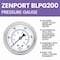 Zenport Glycerin Liquid Filled Pressure Gauge, 0-200 PSI BLPG200 - alternate 5