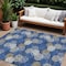 Homeroots 10' X 14' Navy Blue Brown And Ivory Polka Dot Washable Indoor Outdoor Area Rug 594267 - alternate 1