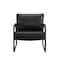 Homeroots 27" Black Faux Leather Arm Chair 526383 - alternate 5