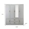 Homeroots 75" White Ribbed Texture Wood Mirrored Six Door Two Drawer Combo Dresser 617962 - alternate 12