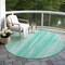 Homeroots 8' Aqua Teal Blue And Ivory Round Botanical Leaves Washable Indoor Outdoor Area Rug 581962 - alternate 8