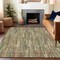Homeroots 3' X 5' Artichoke Green And Ivory Striped Washable Indoor Outdoor Area Rug 609024 - alternate 9