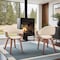 Armen Living Adalyn Cream Faux Leather and Walnut Wood Dining Room Accent Chair LCADCHWACR - alternate 11