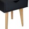 Homeroots 18" Black One Drawer Nightstand 489240 - alternate 5
