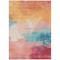 Homeroots 3' X 5' Pink Gold And Teal Blue Abstract Washable Indoor Outdoor Area Rug 611276 - alternate 9