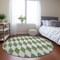 Homeroots 8' Green And Ivory Round Geometric Washable Indoor Outdoor Area Rug 577051 - alternate 5