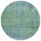 Homeroots 8' Teal Blue And Ivory Round Abstract Washable Indoor Outdoor Area Rug 631103 - alternate 6