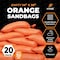 Xpose Safety Woven Orange Polypropylene Sandbags, 14x26 in, 50 lb Capacity, Reusable Flood Protection, 20PK SBO-1426-20-X - alternate 6