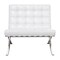 Homeroots 32" White and Silver Italian Leather Tufted Lounge Chair 520598 - alternate 1