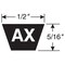 Gates Cogged V-Belt, Tri-Power, AX51, AX, EPDM, 53 in, 1/2 in Top Width AX51 - alternate 2