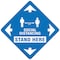 Signmission Stand Here Social Distancing Non-Slip Floor Graphic, 7" x 7", FD-2-X-7-99983 FD-2-X-7-99983 - alternate 1