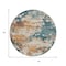 Homeroots 8' Teal Blue And Copper Round Abstract Washable Indoor Outdoor Area Rug 631977 - alternate 8