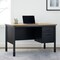 Regency Mesa Steel Single Pedestal Teacher's Office Desk 48in x 30in - Medium Oak Top, Black Base 66348SPMOBK - alternate 5