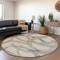 Homeroots 8' Beige Ivory And Gray Round Abstract Washable Indoor Outdoor Area Rug 599102 - alternate 8