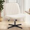 Yssoa Criss Cross Chair, Legged Home Office Desk Chair No Wheels Armless, Wide Seat Swivel Vanity C 3A88FNCHAIROFFICEBGE01 - alternate 7