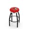 Holland Bar Stool Co 36" Blk Wrinkle Ottawa Senators Swivel Bar Stool, Chrome Ring L8B2C36OttSen - alternate 1