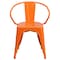Flash Furniture Orange Metal Indoor-Outdoor Chair with Arms, PK4 4-CH-31270-OR-GG - alternate 10