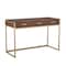 Martha Stewart 19.75 in. D X 47.25 in. W X Engineered Wood, Steel, Walnut/Polished Brass ZG-ZP-028-BR-GLD-MS - alternate 1