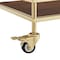 Homeroots 33" Gold And Brown Iron and Wood Rolling Bar Cart 551673 - alternate 9