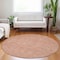 Homeroots 8' Copper And Ivory Round Geometric Washable Indoor Outdoor Area Rug 602355 - alternate 8