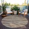 Homeroots 8' Brown And Beige Round Abstract Washable Indoor Outdoor Area Rug 613075 - alternate 8