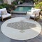 Homeroots 8' Ivory Beige And Gray Round Oriental Washable Indoor Outdoor Area Rug 598204 - alternate 8