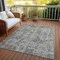 Homeroots 8' X 10' Pewter And Ivory Abstract Washable Indoor Outdoor Area Rug 615449 - alternate 8