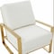 Leisuremod Jefferson Leather Armchair with Gold Frame and Octagon Coffee Table with Geometric Base, White JAG29MD23W2-L - alternate 9