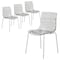 Leisuremod Astor Plastic Dining Chair with White Steel Base in Transparent Black, 4PK ACW-20TBL4 - alternate 1