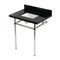 Kingston Brass 30" Black Granite Console Sink with Brass Legs, 8-Inch, 3-Hole, Black Granite/Polished Nickel KVPK30KBSQ6 - alternate 1