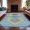 Homeroots 5' X 8' Denim Blue Gray And Brown Geometric Washable Indoor Outdoor Area Rug 631904 - alternate 6