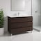 Homeroots 48" Dark Brown Wood Freestanding Bathroom Vanity With White Sink And Three Drawers 624169 - alternate 5