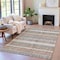 Homeroots 10' X 14' Burgundy And Silver Striped Washable Indoor Outdoor Area Rug 632208 - alternate 7