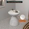 Leisuremod Dune 17 in Round Fiberstone Side Table, Pedestal Base, Weatherproof, Fully Assembled DST17MW - alternate 9