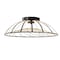 Jonathan Y Ambros 23.5" Modern Industrial Metal Dimmable Stripe Half-Cage Integrated LED Flush Mount, Black/Gold JYL7148A - alternate 1