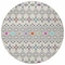 Homeroots 8' Linen Pink And Orange Round Geometric Washable Indoor Outdoor Area Rug 612192 - alternate 7