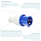 Walther-Werke Pin and Sleeve Plug, 30A, 230 or 250, 1 Phase, 2 Pole, Blue, Screw Terminals Wire Connection Type 231306 - alternate 7