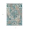 Homeroots 10' X 14' Teal Blue Ivory And Light Brown Damask Washable Indoor Outdoor Area Rug 596398 - alternate 8