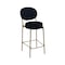 Homeroots Set of Two 29" Black and Gold Velvet and Metal Low Back Bar Height Bar Chairs, 2PK 719633 - alternate 5
