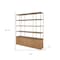 Homeroots 82" Antiqued Brass And Light Brown Distressed Metal and Solid Wood Three Tier Bookcase w/Four Doors 611046 - alternate 9