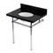 Kingston Brass 30" Black Granite Console Sink with Brass Legs, 8-Inch, 3-Hole, Black Granite/Polished Chrome KVPK3030KB1 - alternate 1