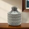 Homeroots 8" Gray Geometric Bud Terracotta Table Vase 516235 - alternate 4