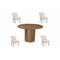 Homeroots Five Piece Brown Round Solid Wood Dining Set with Four Chairs 644502 - alternate 1