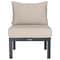 Leisuremod Chelsea 7-Piece Patio Sectional And Coffee Table Set Black Aluminum With Cushions, Beige CSTBL-7BG - alternate 9
