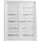 Sartodoors Sliding French Double Pocket Doors with Frosted Glass White 84x80 (2* 42x80) Solid Core QUADRO4445DP-WS-84 - alternate 1