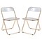 Leisuremod Lawrence Acrylic Folding Chair with Gold Metal Frame, Clear, 2PK LFG19CL2 - alternate 1