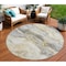 Homeroots 8' Gold And Silver Round Abstract Washable Indoor Outdoor Area Rug 618426 - alternate 1
