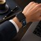 Elegani Alligator-Embossed Leather Band Compatible with Apple Watch 44mm, Blue, Yellow Gold Buckle LAT4-BLU-YGD-44 - alternate 4