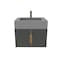 Castello Usa Nile 24-inch Black Vanity Set with Gray Top and Gold Handles CB-MC-24BLK-GLD-2053-GR - alternate 5