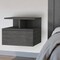 Homeroots 12" Gray Wood One Drawer Floating Nightstand 553686 - alternate 11